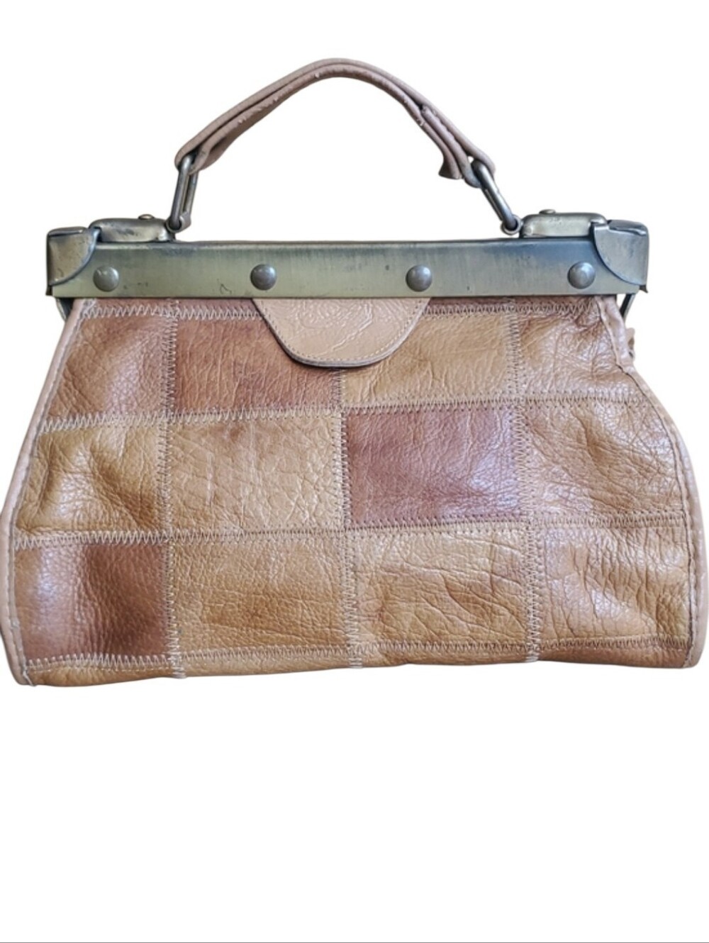 Aldo Vintage 70's Leather Patchwork Dr Bag Handbag Purse